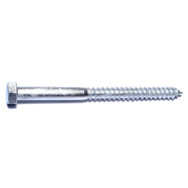 Midwest Fastener Lag Screw, 3/8 in, 5 in, Steel, Hot Dipped Galvanized Hex Hex Drive, 50 PK 05585 - main